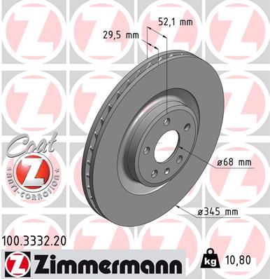 ZIMMERMANN 100.3332.20 | Ön Fren Aynası Havalı Q5 2.0 TFSI / 2.0 TDI / 3.0 TDI / 3.2 FSI 08-A5 S5 Quattro 07-A4 S4 Quattro 08-986479590-Df6014s