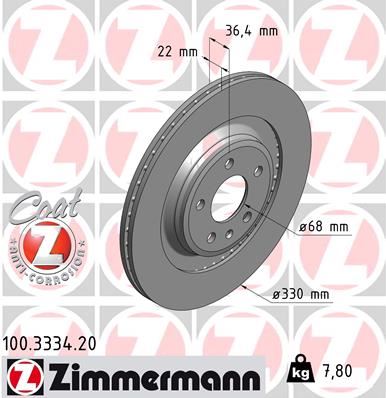 ZIMMERMANN 100.3334.20 | Arka Fren Aynası Havalı A4 8K2 A4 Avant 8K5 2.7 TDI / S4 Quattro 07-A5 8T S5 Quattro 07-Q5 8R 2.0 Tf 986479750-986479C86-Df4860s | 2 Adet