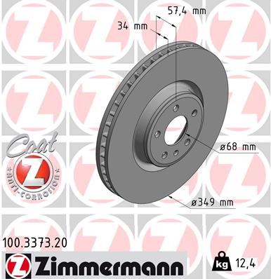 ZIMMERMANN 100.3373.20 | Fren Diski A4 A5 A6 A8 Q5 Q7 Touareg