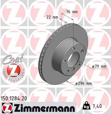 ZIMMERMANN 150.1284.20 | Fren Diski Ön Standart | 2 Adet