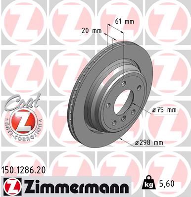 ZIMMERMANN 150.1286.20 | Fren Diski Arka BMW E39 | 2 Adet