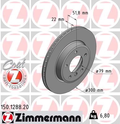 ZIMMERMANN 150.1288.20 | Fren Diski Ön BMW E46 E36 E85 | 2 Adet