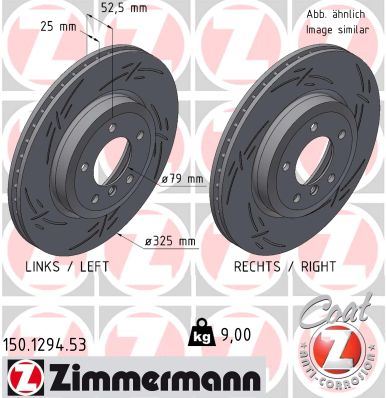 ZIMMERMANN 150.1294.53 | Fren Diski Ön BMW E46 E85 E86 Cızgılı | 2 Adet