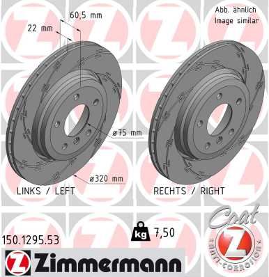 ZIMMERMANN 150.1295.53 | Fren Diski Arka BMW E46 Cızgılı | 2 Adet