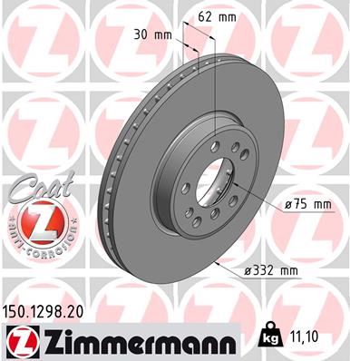 ZIMMERMANN 150.1298.20 | Fren Diski Ön Standart | 2 Adet
