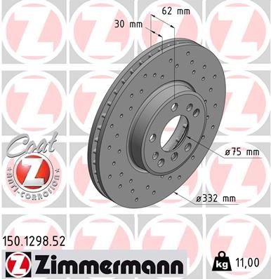 ZIMMERMANN 150.1298.52 | Fren Diski Ön Sport | 2 Adet