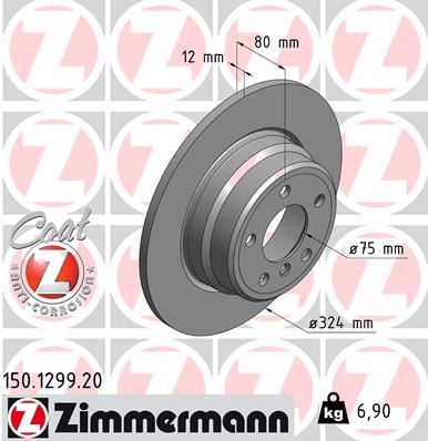 ZIMMERMANN 150.1299.20 | Fren Diski Arka BMW X5 E53 00 > 06 | 2 Adet