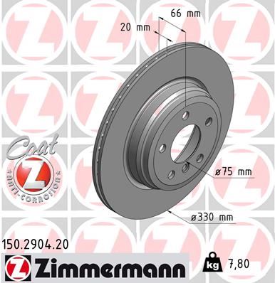ZIMMERMANN 150.2904.20 | Fren Diski Arka BMW F30 F31 F34 F35 F32 F33 F36 | 2 Adet