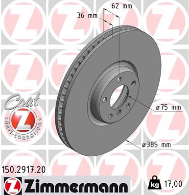 ZIMMERMANN 150.2917.20 | Fren Diski Ön Sol BMW E70 F15 E71 E72 F16 0986479E26-Df6618s