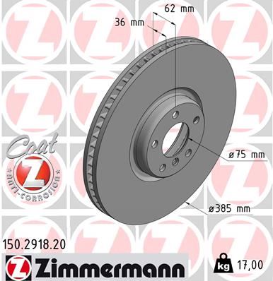 ZIMMERMANN 150.2918.20 | Fren Diski Ön Sağ BMW E70 F15 E71 E72 F16