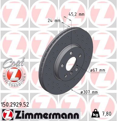 ZIMMERMANN 150.2929.52 | Fren Diski Ön Sport BMW F40-F44-F48 116 118 116D 216İ 216D 220Dxd 2018 / U16 X1 2024 / | 2 Adet