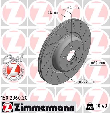 ZIMMERMANN 150.2960.20 | Fren Diski Sağ Standart
