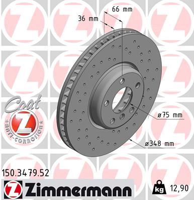 ZIMMERMANN 150.3479.52 | Fren Diski Ön Sağ Sport