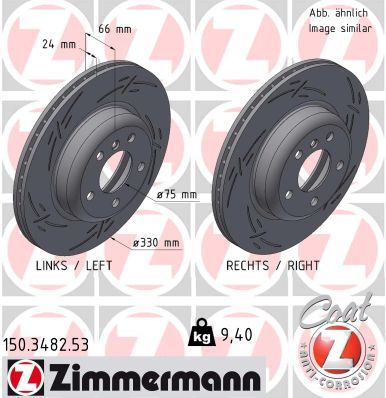 ZIMMERMANN 150.3482.53 | Fren Diski Ön BMW F10 F11 F18 Cızgılı | 2 Adet