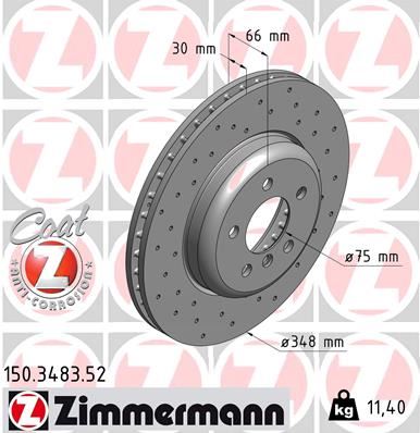 ZIMMERMANN 150.3483.52 | Fren Diski Ön BMW F10 F11 F18 F06 F12 F13 Delikli