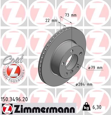 ZIMMERMANN 150.3496.20 | BMW E87-F20 Ön Disk Adet 34116792215 | 2 Adet