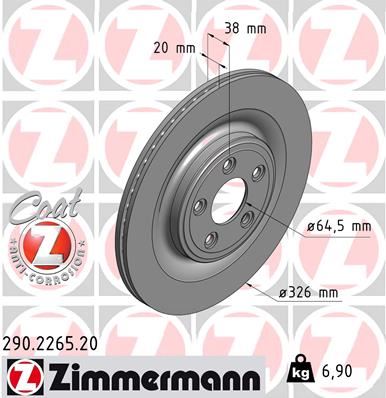 ZIMMERMANN 290.2265.20 | Fren Diski Standart | 2 Adet