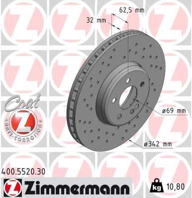 ZIMMERMANN 400.5520.30 | Fren Diski Ön Mercedes W205 S205 C205 A205 W213 S213 C238