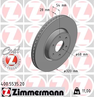 ZIMMERMANN 400.5535.20 | Fren Diski Ön Mercedes X-Class W470