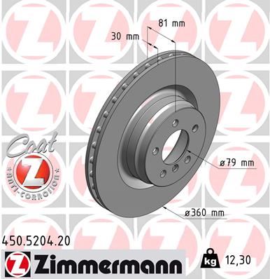 ZIMMERMANN 450.5204.20 | Fren Diski Ön Land Rover Range Rover III L322