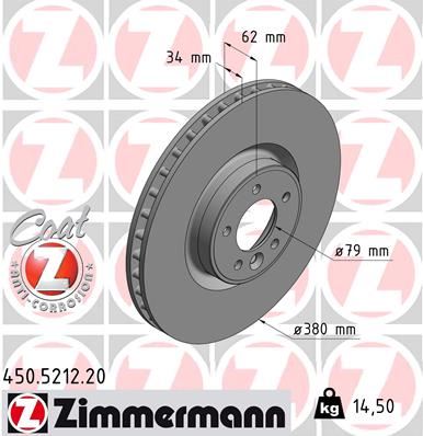 ZIMMERMANN 450.5212.20 | Fren Diski Ön Land Rover Range Rover L405 L320 L494
