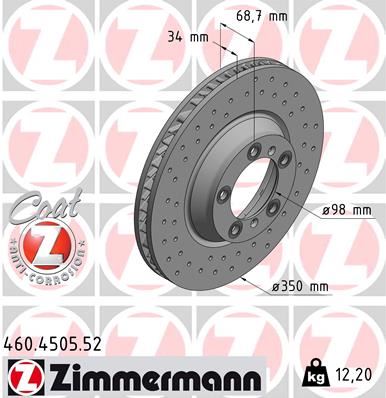 ZIMMERMANN 460.4505.52 | Fren Diski Sağ Sport