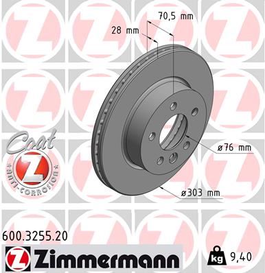 ZIMMERMANN 600.3255.20 | Fren Diski Crafter Tge 2.0 TDI | 2 Adet