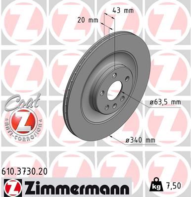 ZIMMERMANN 610.3730.20 | Fren Diski Standart | 2 Adet