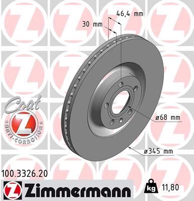 ZIMMERMANN 100.3326.20 | Fren Diski Ön Standart | 2 Adet