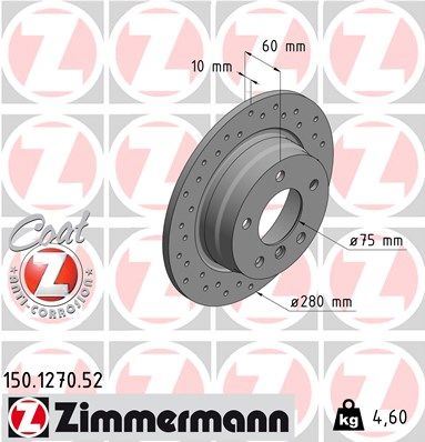 ZIMMERMANN 150.1270.52 | Fren Diski Arka Sport | 2 Adet