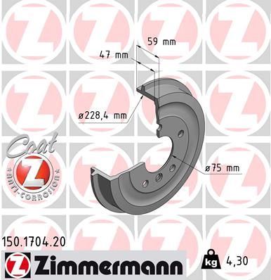 ZIMMERMANN 150.1704.20 | Fren Kampanası Arka Standart | 2 Adet