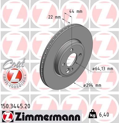 ZIMMERMANN 150.3445.20 | Fren Diski Ön Standart | 2 Adet