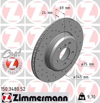 ZIMMERMANN 150.3480.52 | Fren Diski Arka Sport F01, F02, F03, F04 | 2 Adet