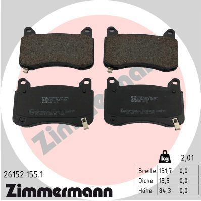 ZIMMERMANN 26152.155.1 | Fren Baltası Ön Tesla Model 3 Model Y 2019 >