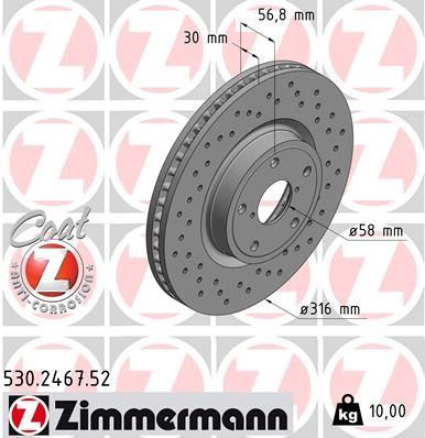 ZIMMERMANN 530.2467.52 | Fren Diski Sport | 2 Adet