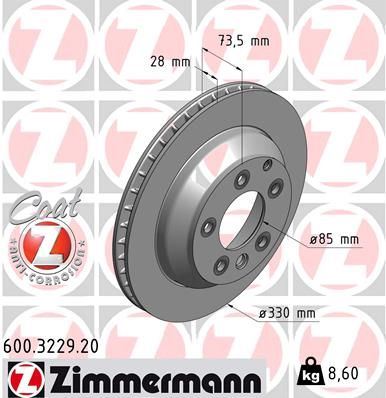 ZIMMERMANN 600.3229.20 | Fren Diski Arka Standart | 2 Adet