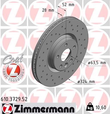 ZIMMERMANN 610.3729.52 | Fren Diski Sport | 2 Adet
