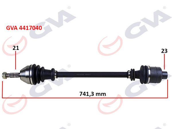 GVA 4417040 | Komple Aks Sağ R21 Manager 1.7 86-93 742mm