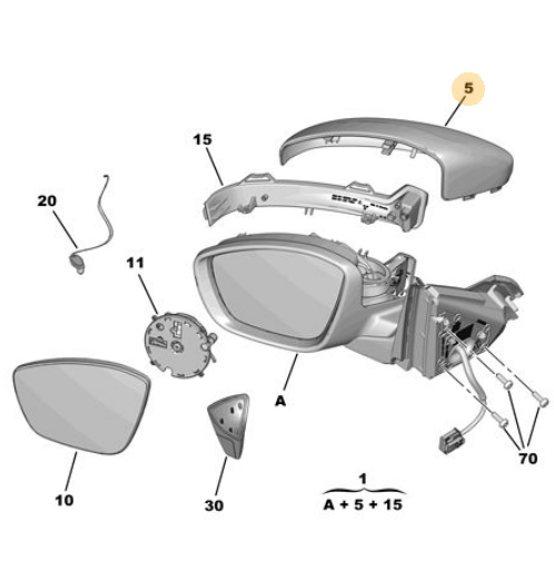 PSA 981700031T | Sağ Ayna Kapak Y.M Mokka