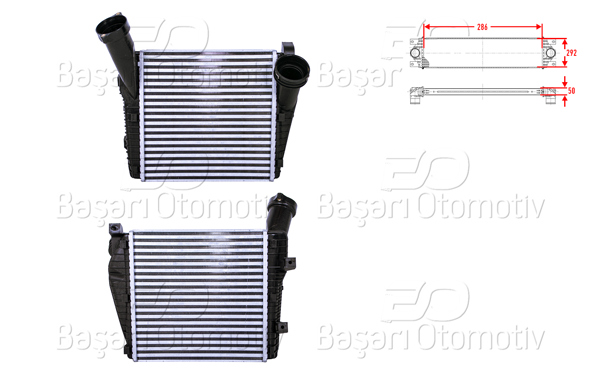 WISCO 1113292-00 | Turbo Radyatörü (Intercooler) 286X292x50 VW Touareg Q7 3.0 TDI Bug 04 >