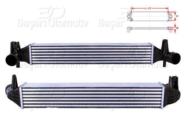 WISCO 1114143-00 | Turbo Radyatörü (Intercooler) 617X97x80 VW Polo (6R,6C) 1.4 TSI 09 >