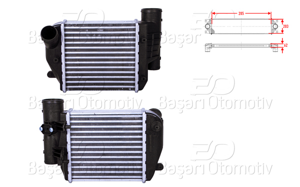 WISCO 1114374-00 | Turbo Radyatörü (Intercooler) 205X203x62 Audi A6 (4F2) 2.7-3.0 TDI 04-11