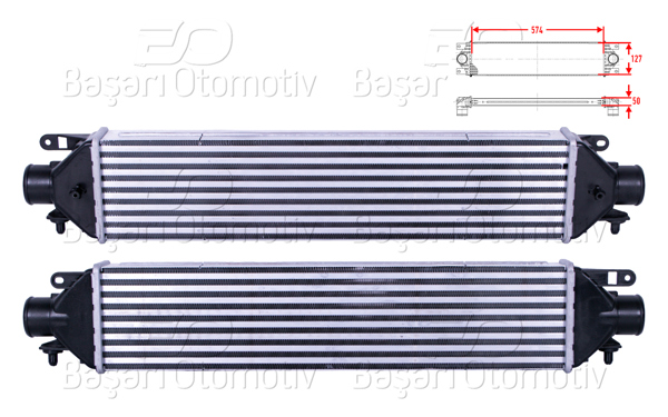 WISCO 2113050-00 | Turbo Radyatörü (Intercooler) 574X127x50 Opel Combo D Fiat Doblo 1.3 CDTI 1.4 1.6 CDTI 2.0 CDTI 10 >