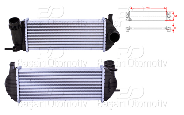 WISCO 3113940-00 | Turbo Radyatörü (Intercooler) 378X143x64 Renault Kangoo 2 (Kw0 / 1_) 1.5 DCI 08 > Mb Cıtan Mpv (W415) 109 CDI 12-21
