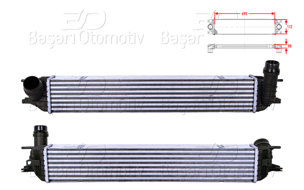 WISCO 3113957-00 | Turbo Radyatörü (Intercooler) 690X112x80 Renault Laguna 3 (Bt0 / 1) 1.5 DCI Laguna 3 Grandtour (Kt0 / 1) 1.5 DCI 07-15 Latitude (L70_) 1.5 DCI 10 >
