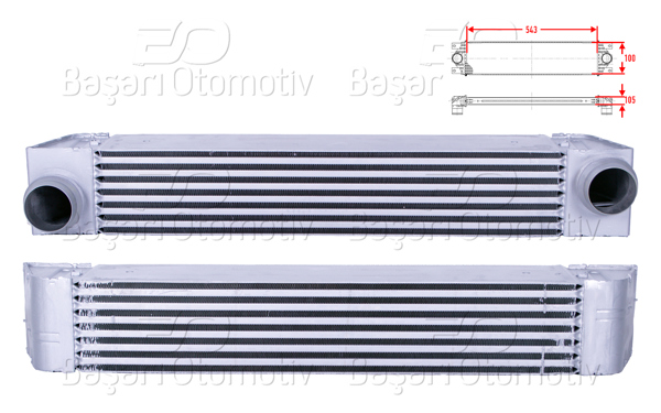 WISCO 3113970-00 | Turbo Radyatörü (Intercooler) 543X100x105 BMW 5 Serisi (E60) 520 D-525 D-530 D 03-10