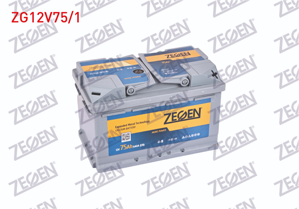 ZEGEN ZG12V75/1 | Aku 12V 75 Ah Alcak Tip (278X175x175)