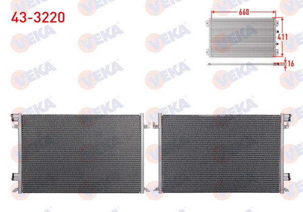 VEKA 43-3220 | Klima Radyatörü Opel Vectra C 1.9 CDTI 2002-2008