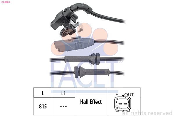 FACET 21.0063 | Tekerlek Hız Sensörü 307-308-C4 I-II-Ds4