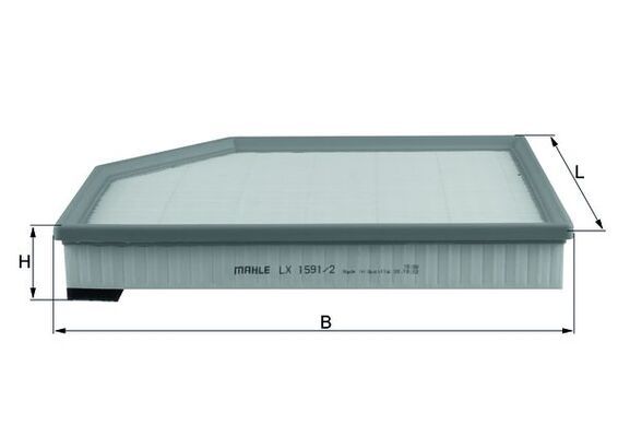 MAHLE LX1591-2 | Hava Filtresi Volvo S60 10= > S80 06= > 11= > V70 07= > 11= > Xc60 08= > Xc70 07= > 11= > Xc90 11= >